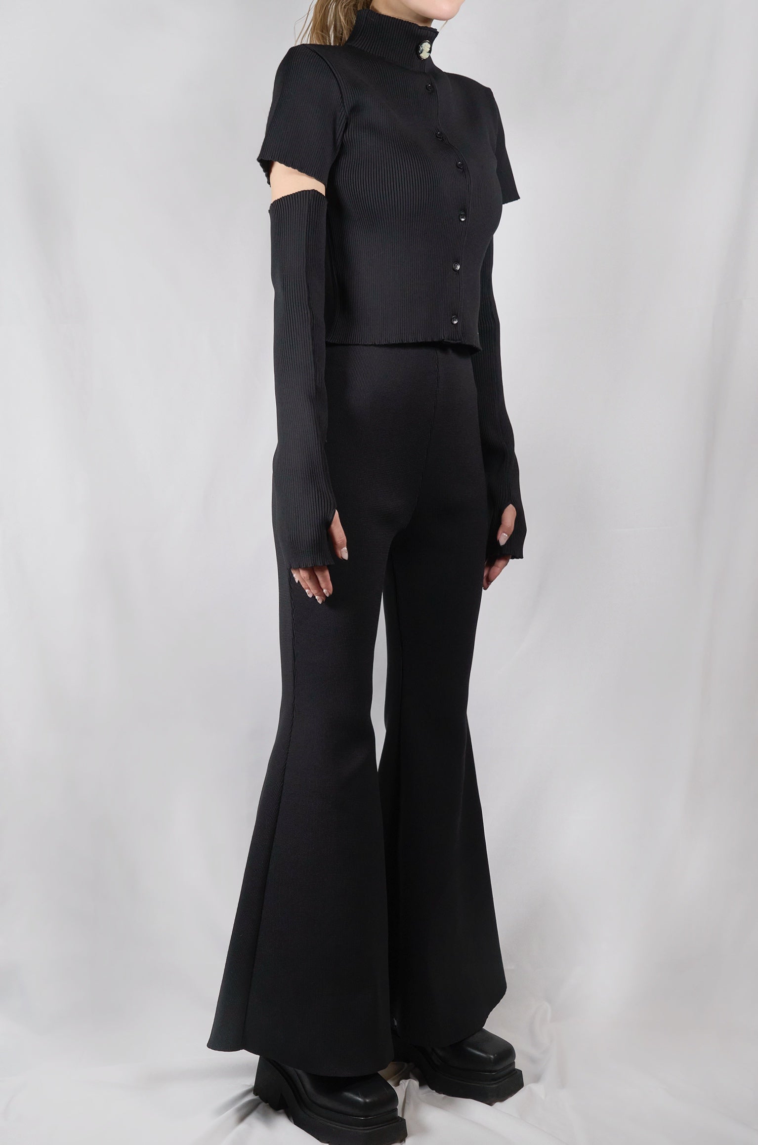 Knit flare pants