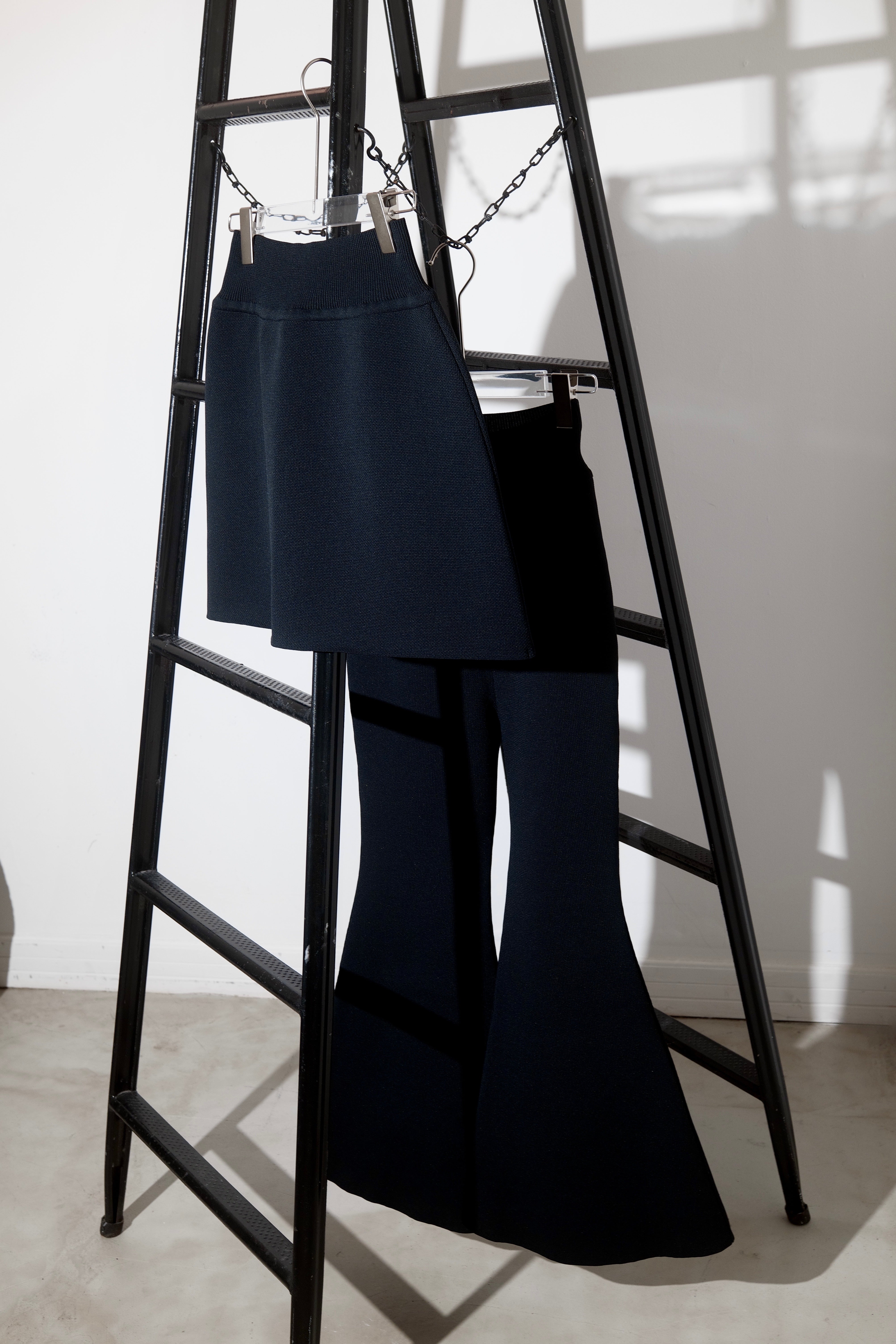 Knit flare pants & Knit skirt Set