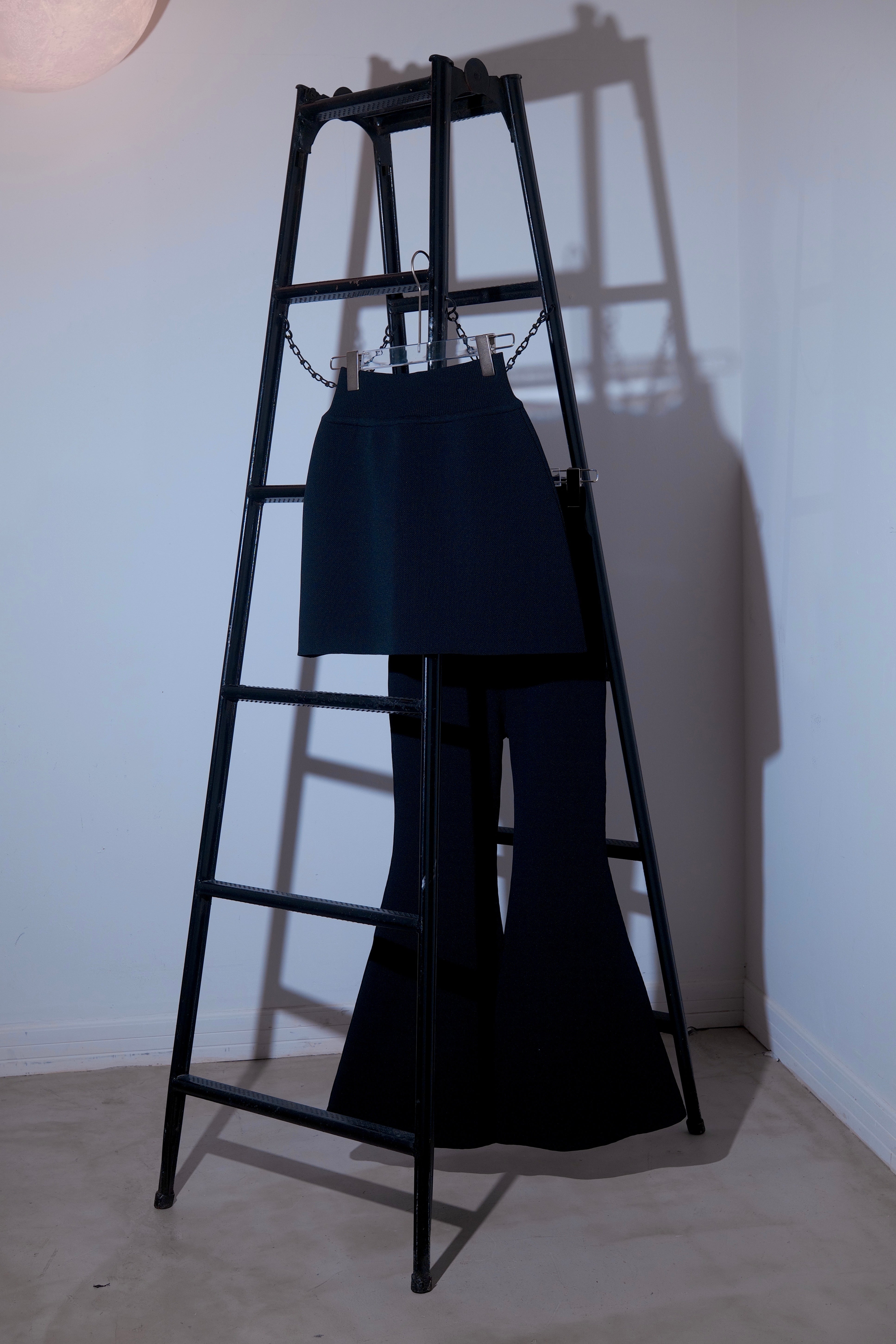 Knit flare pants & Knit skirt Set