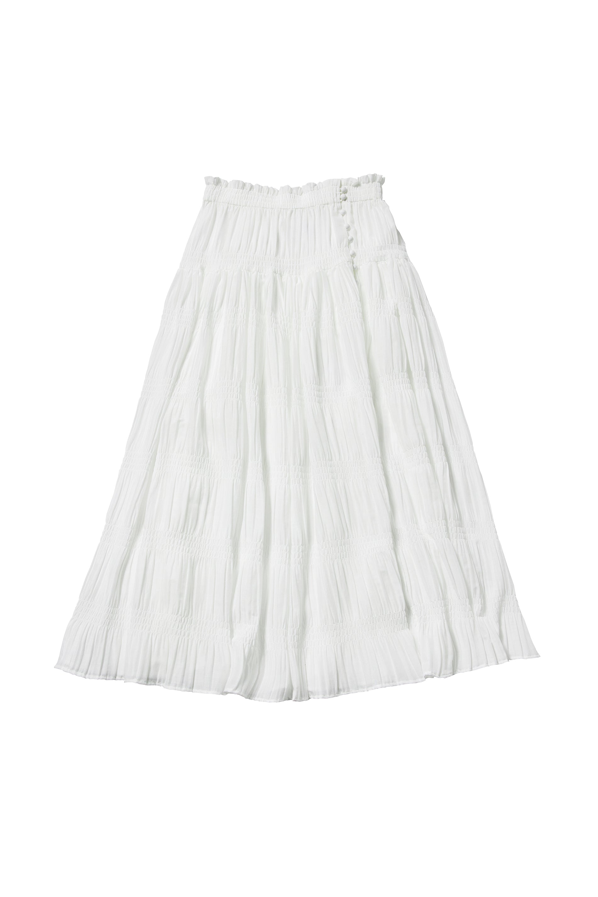 pleats skirt white - ロングスカート