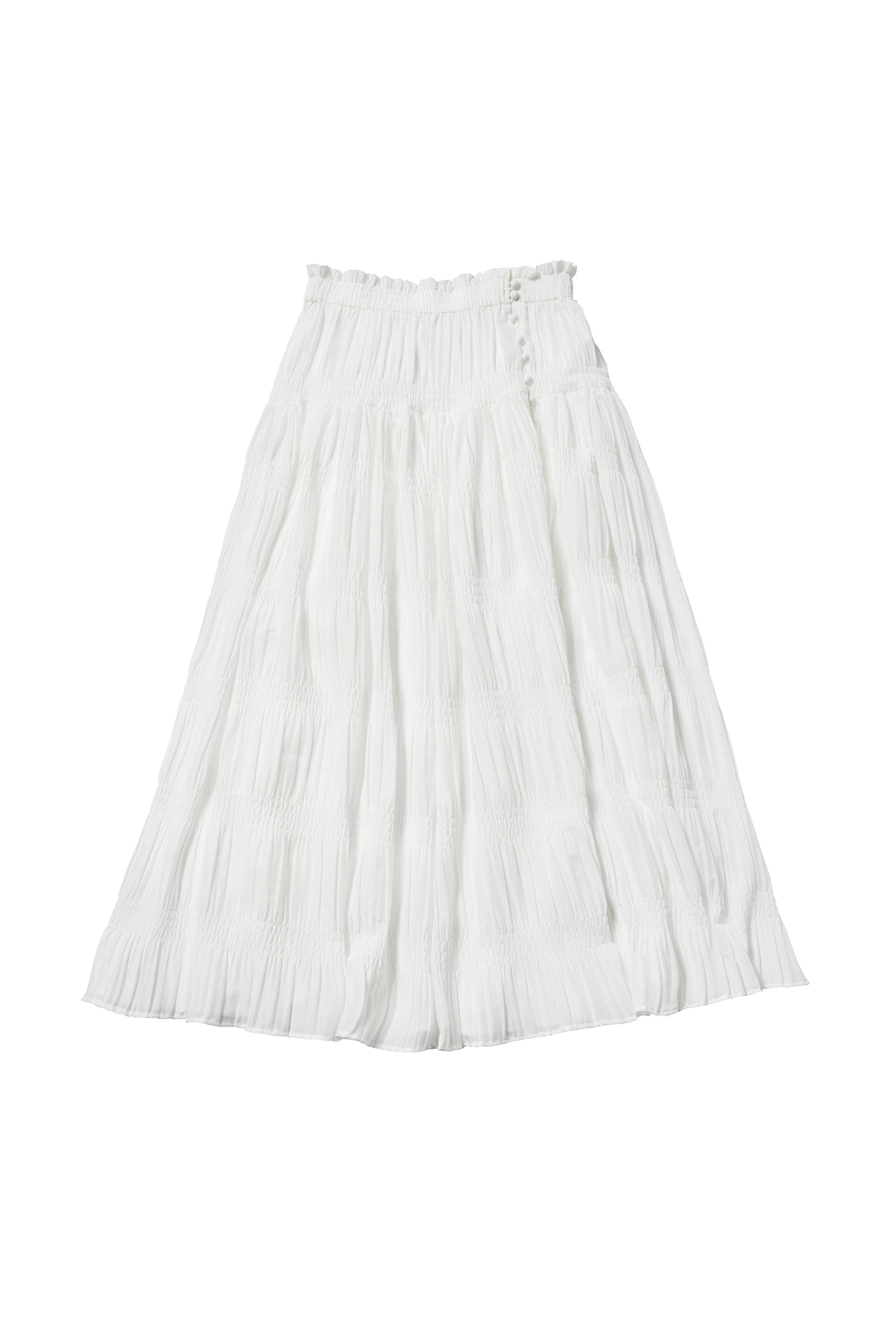 Micro pleats flare skirt w/slit